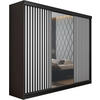 SCHIEBETÜRENSCHRANK MALANI - Schwarz und Weiß 200x205x59 cm - Schwarz/Weiß, Holzwerkstoff (200/205/59cm) - Kier Furniture