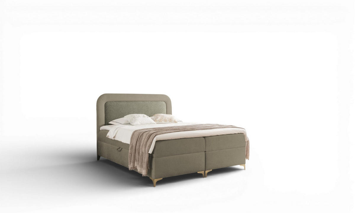 BOXBETT Willow - Grün, Holzwerkstoff/Textil (200/200cm) - Fun Möbel