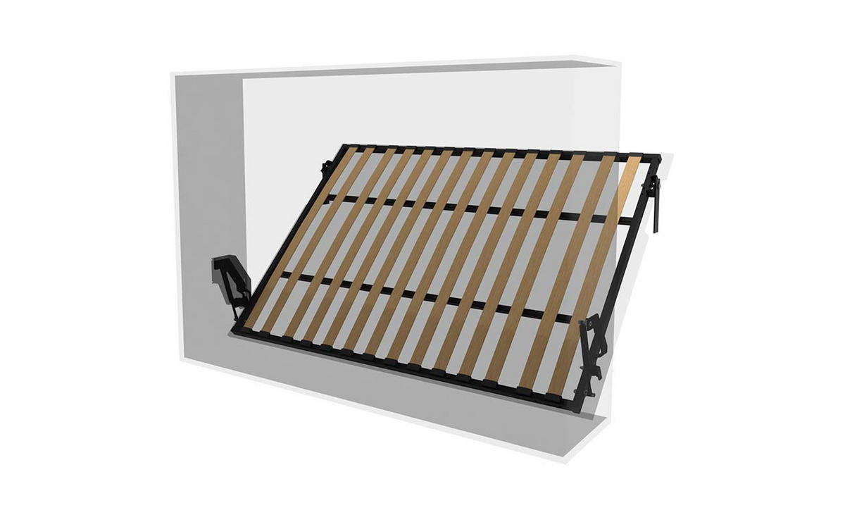 SCHRANKBETT Morphy Einbaubares 200x140 Horizontal - Weiß, Holz (200/140cm) - WallBedKing