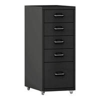 ROLLCONTAINER Kökar - Schwarz, Metall (28/69/41cm) - [en.casa]