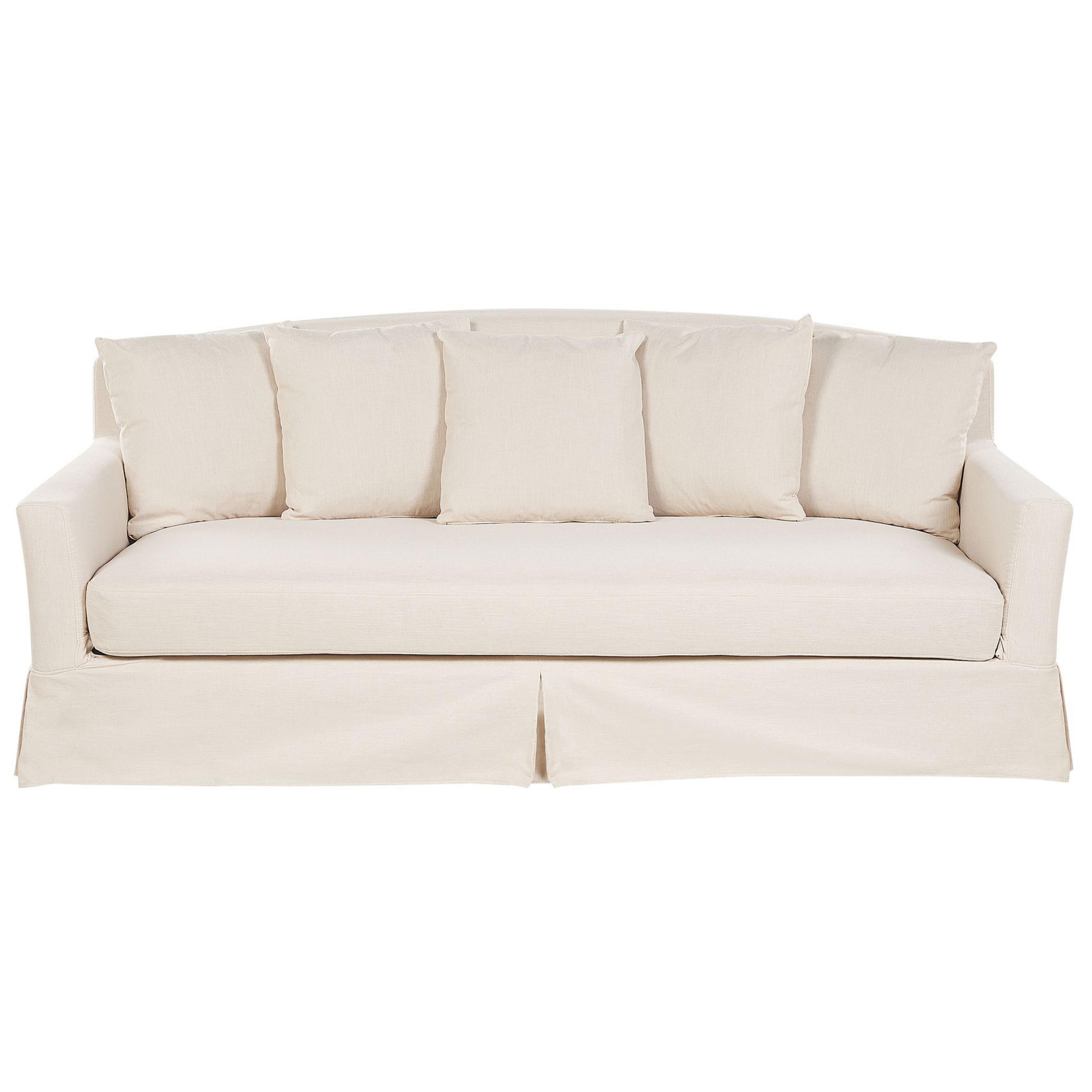 3-SITZER-SOFA Polyester Beige Gilja - Beige, Textil (212/89/107cm) - Beliani