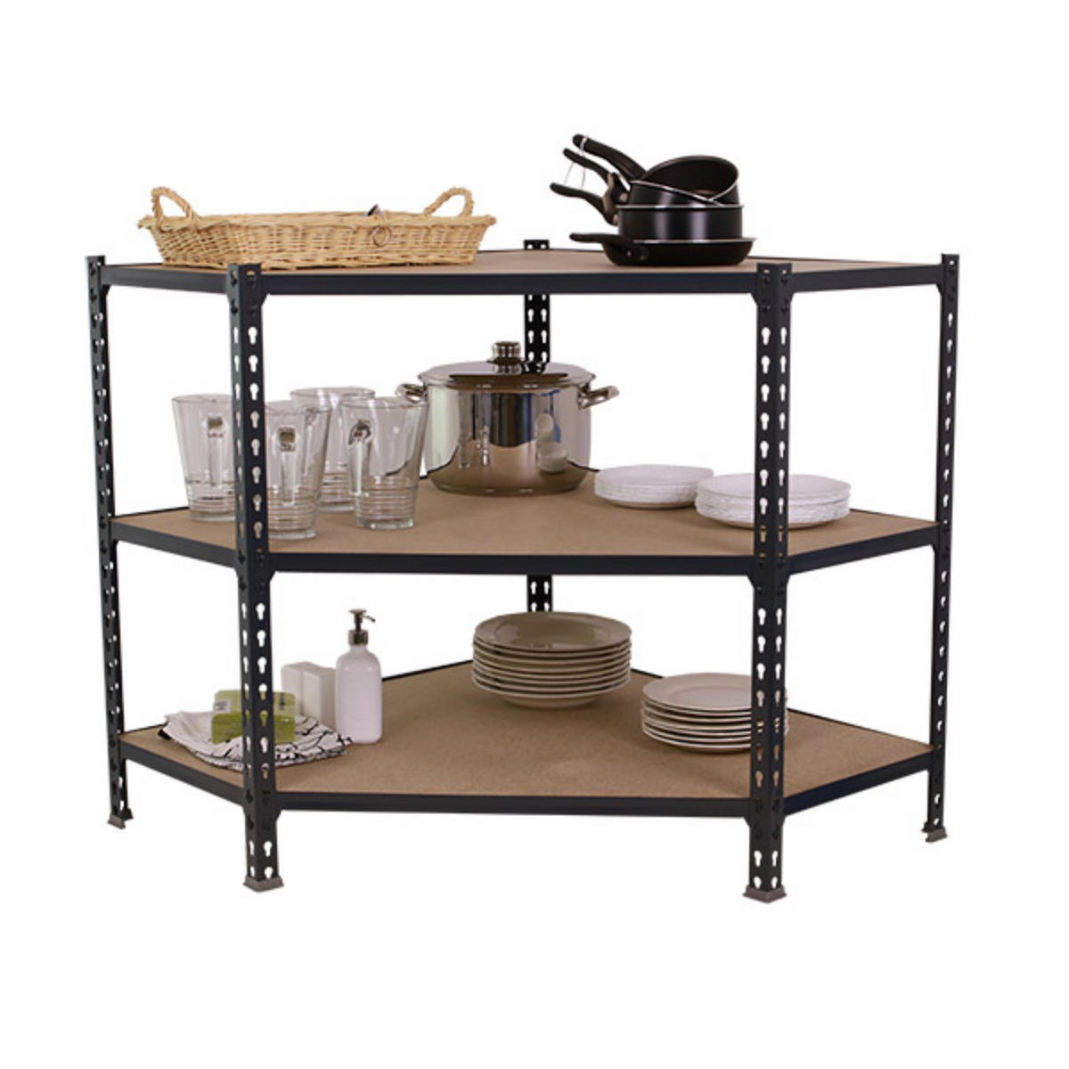 ECKREGAL Small Muli HxBxT 90 x 90 x 40 cm 3 Fachböden Fachlast 200 kg Anthrazit - Anthrazit, Metall (90/90/40cm) - PROREGAL