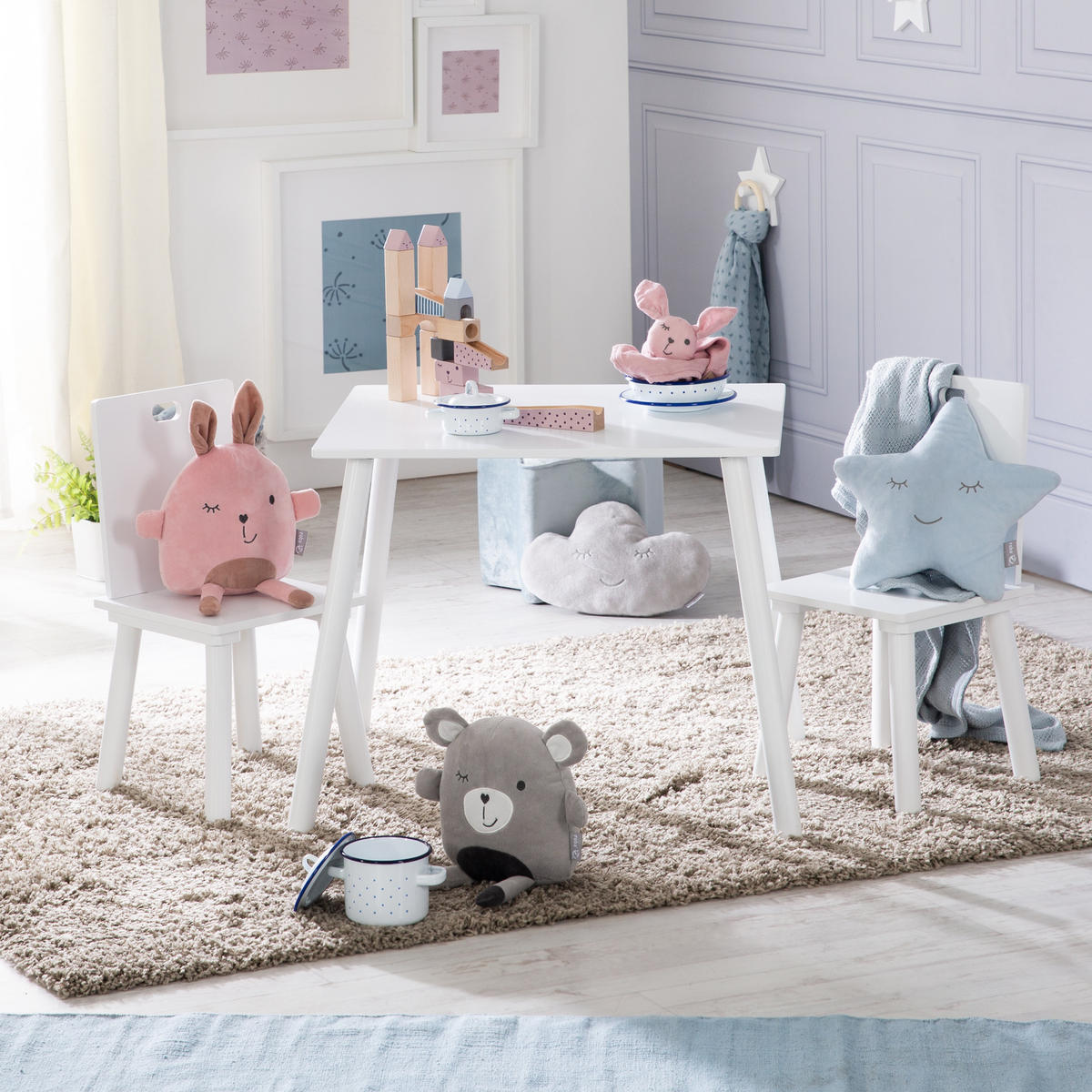 KINDERSITZGRUPPE - Weiß, Holzwerkstoff (60/54/50cm) - Roba