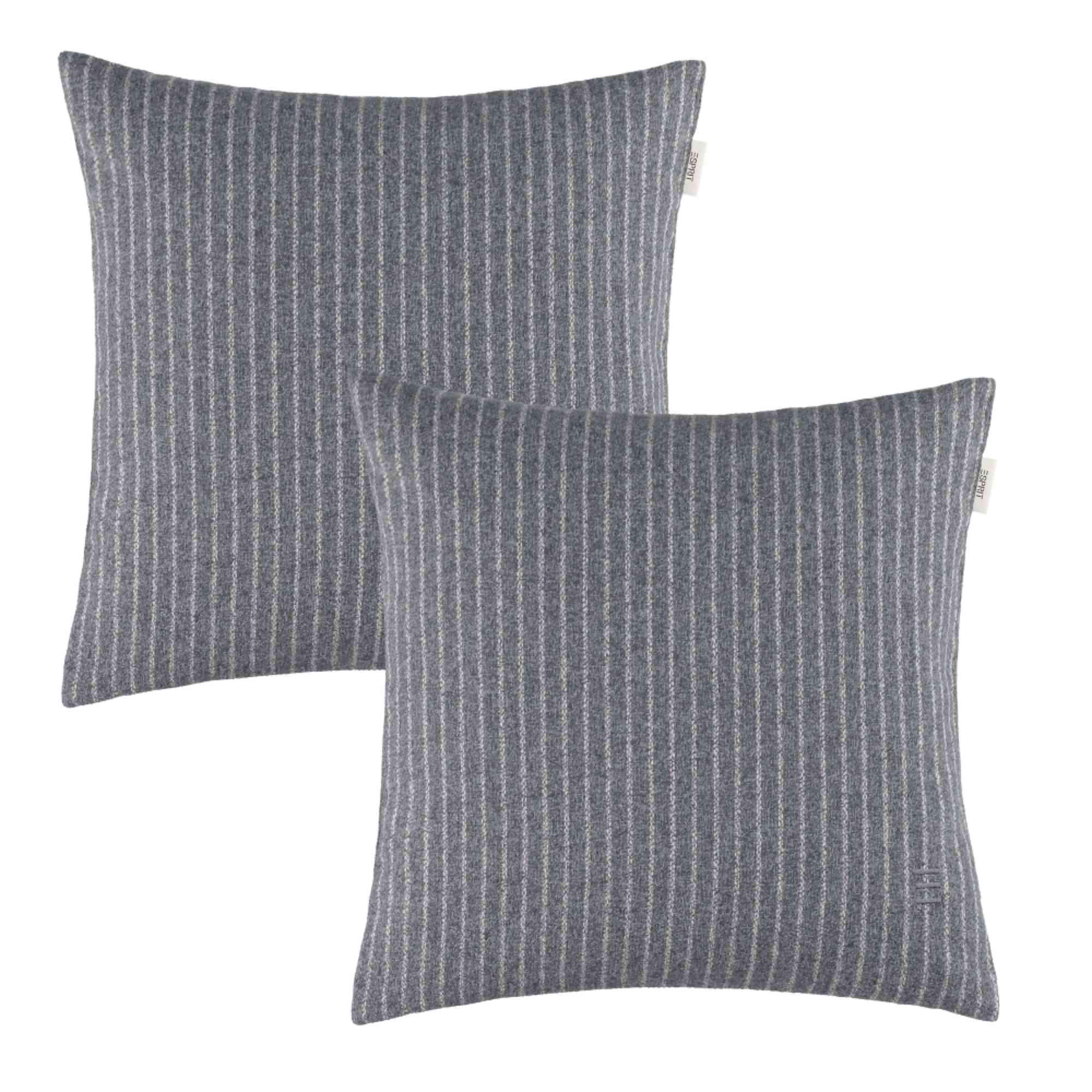 ZIERKISSENHÜLLE DEKOKISSENHÜLLE FUN STRIPE 2er Set - Grau, Textil (38/38cm) - Esprit