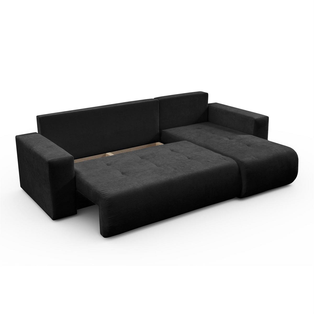 ECKSOFA CLOUD II L mit Schlaffunktion, Vibe 98 - Dunkelgrau, Textil (247/152cm) - Lookway