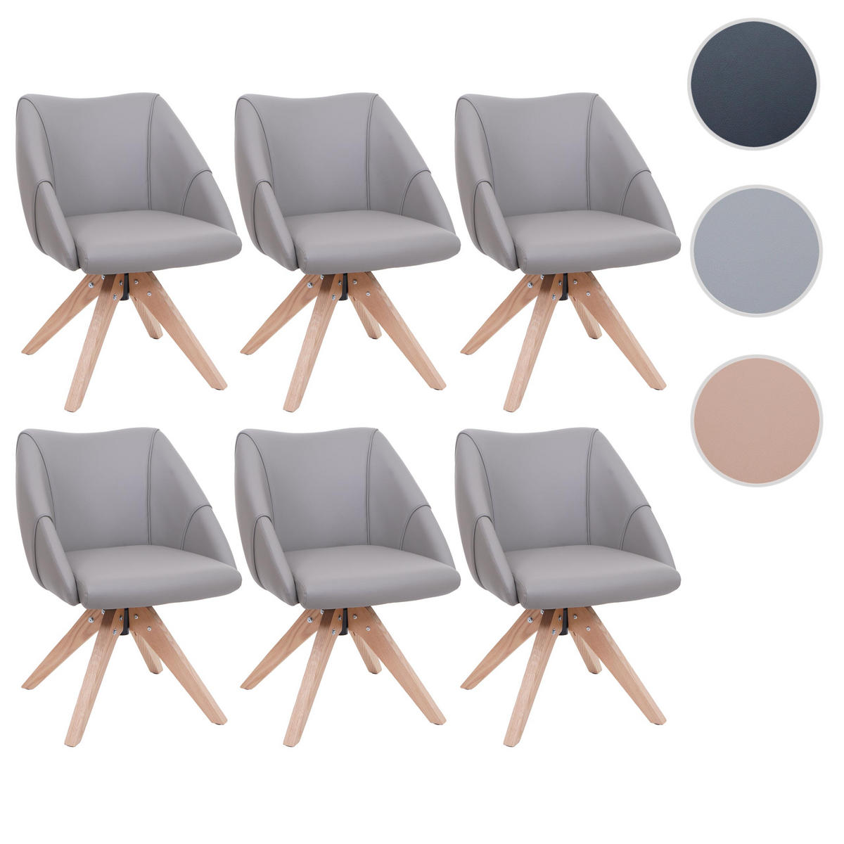 ESSZIMMERSTUHL Hellgrau 6er-Set - Hellgrau, Kunststoff (57/85/60cm) - MCW