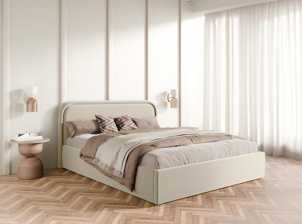 POLSTERBETT Juko 140x200 cm, Beige - Beige, Textil (140/200cm) - Fedve