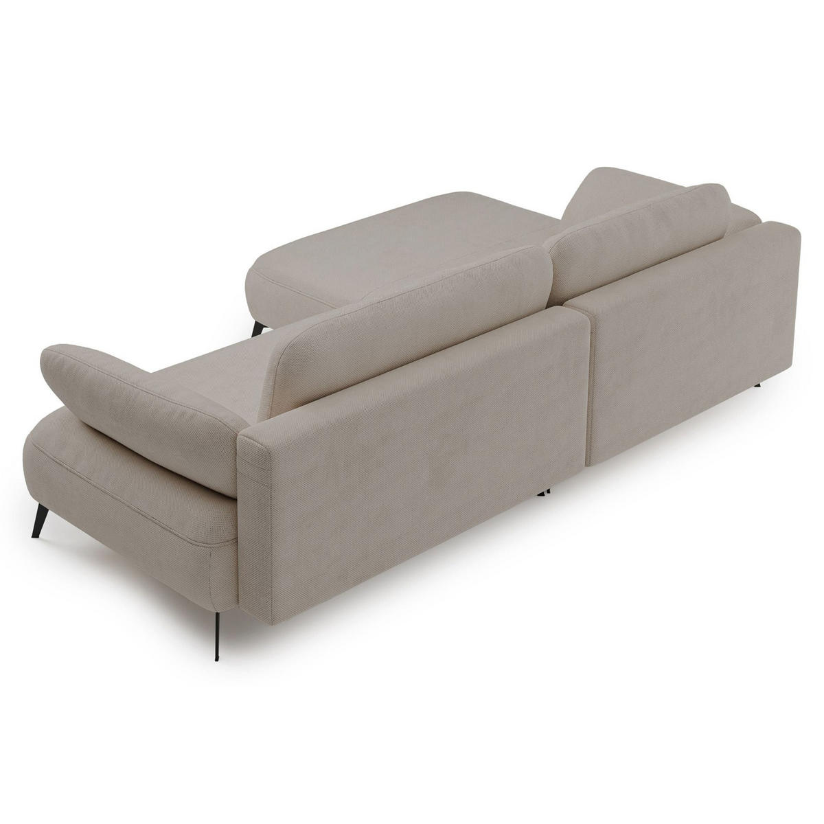 ECKSOFA Avolla Beige links - Beige/Schwarz, Textil/Metall (284/186cm) - Selsey
