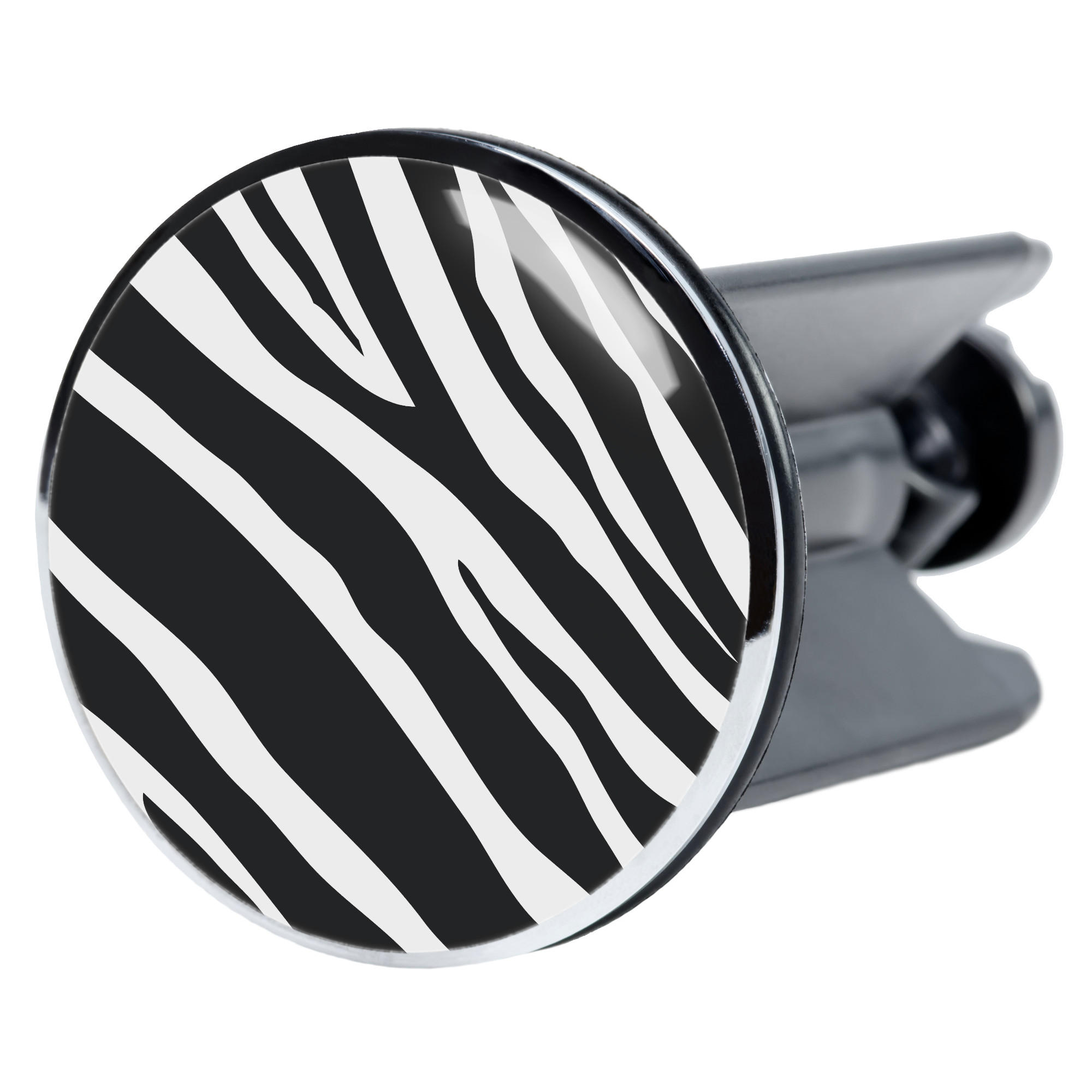 WASCHBECKENSTÖPSEL Zebra - Schwarz, Kunststoff/Metall (4/7/7cm) - Sanilo