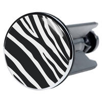 WASCHBECKENSTÖPSEL Zebra - Schwarz, Kunststoff/Metall (4/7/7cm) - Sanilo