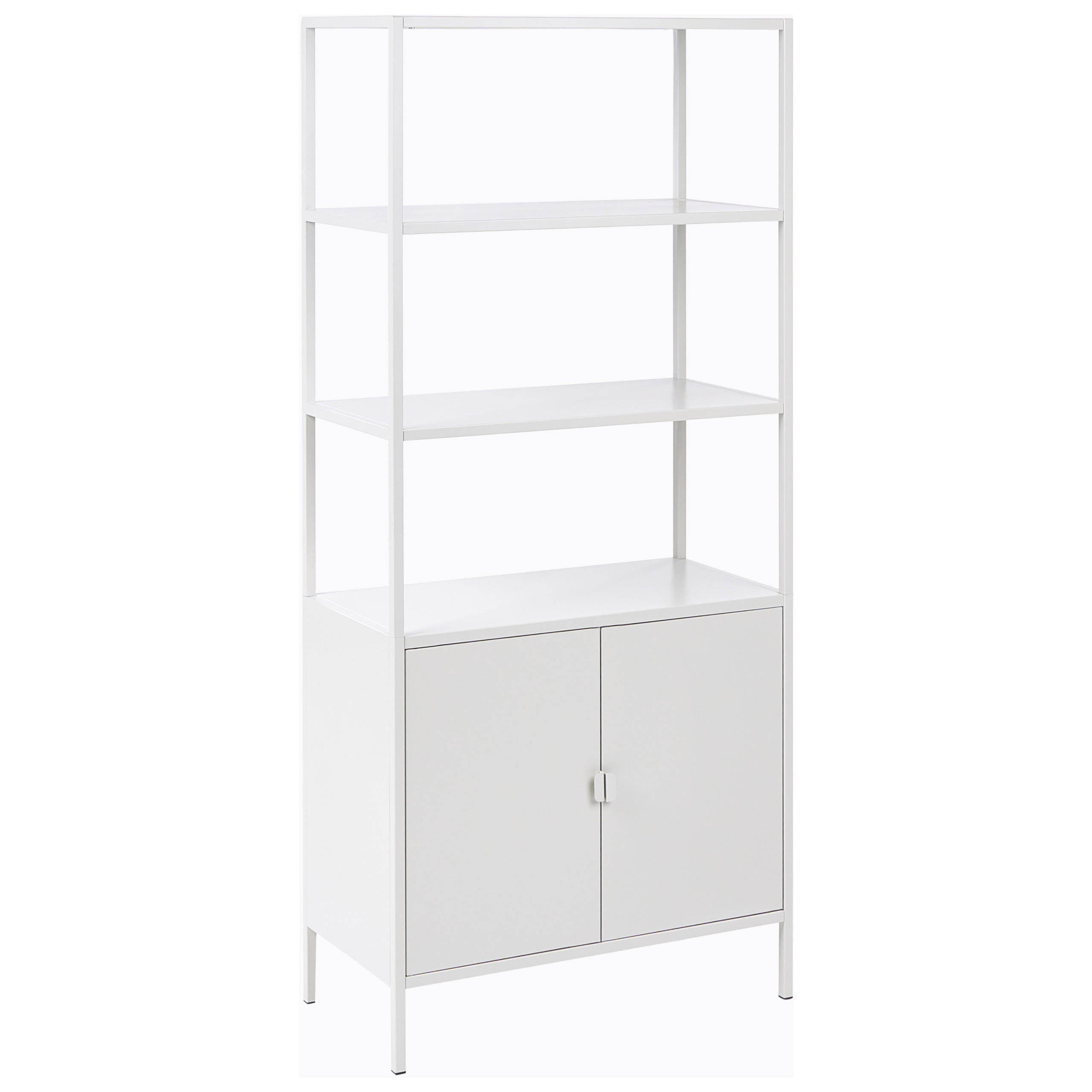 BÜROSCHRANK Metall Hellgrau Kauri - Hellgrau/Grau, Metall (80/180/40cm) - Beliani