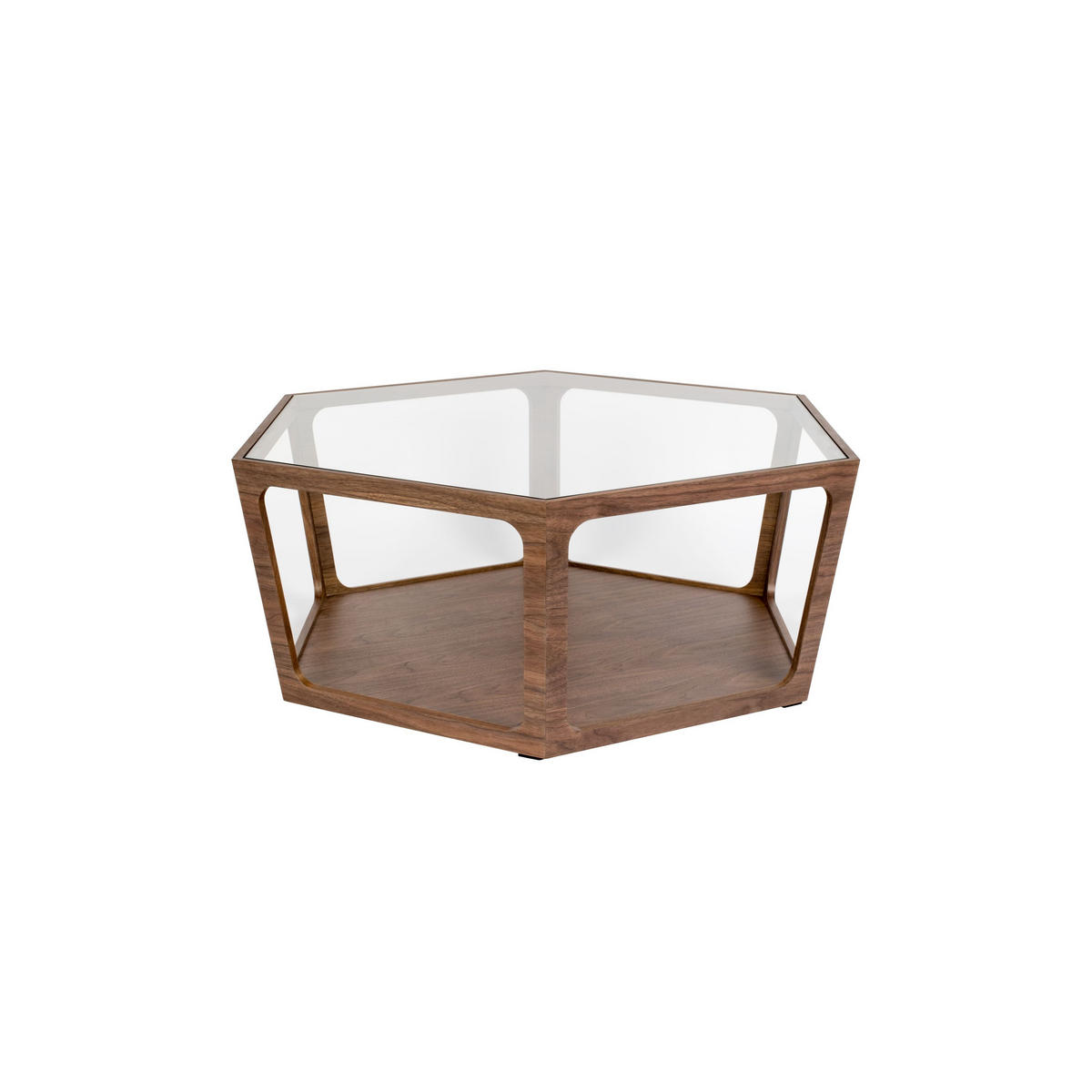 COUCHTISCH Sita Sechseckig Braun - Braun, Glas (92.5/80/34cm) - Dutchbone
