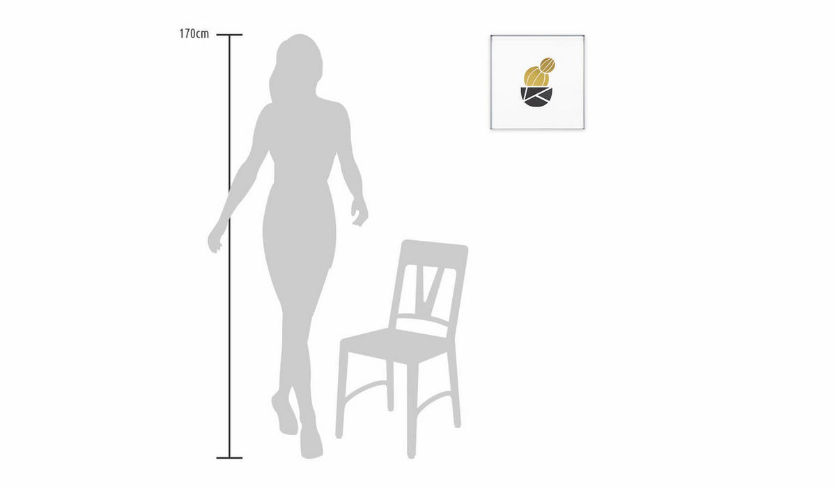 WANDBILD Gold 38/38 cm - Goldfarben/Schwarz, Glas (1.38/38cm) - KUNSTLOFT