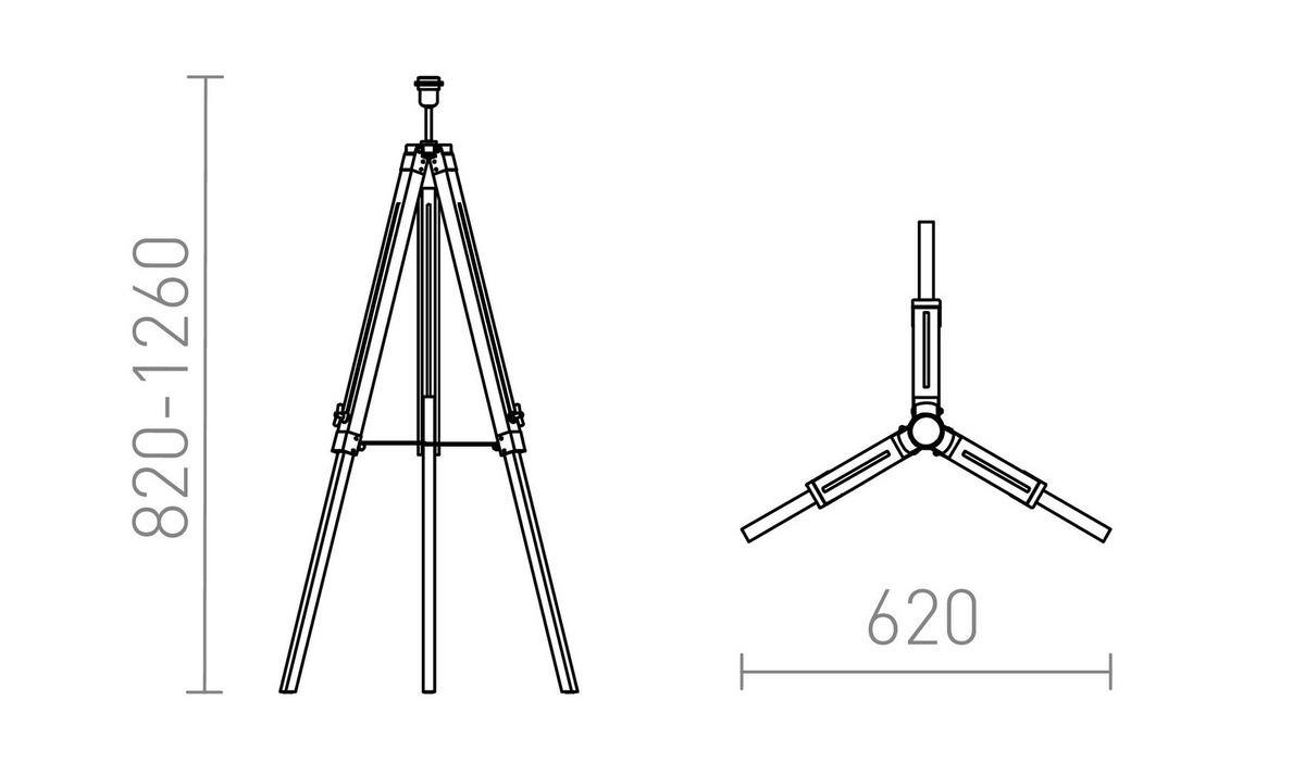 STEHLEUCHTE ALVIS bamboo black Bambus 15 W - Schwarz, Naturmaterialien (65/65/121cm) - Rendl