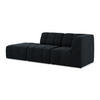 ECKSOFA Links Samt Stoff Blau - Türkis/Schwarz, Holzwerkstoff/Kunststoff (240/90cm) - Makamii