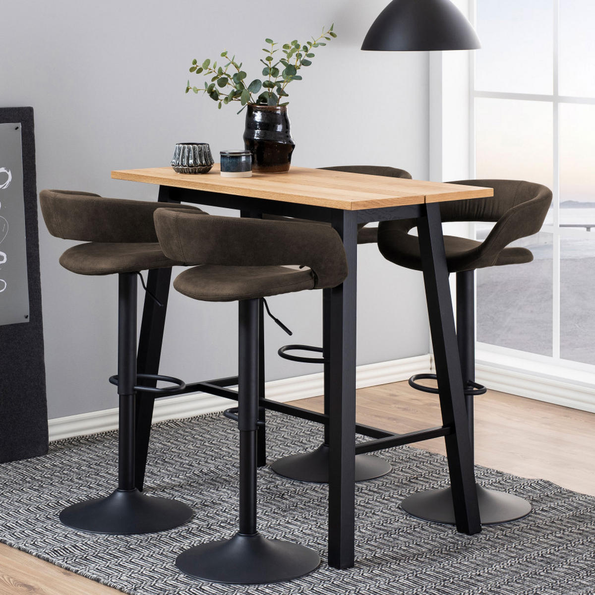 BARHOCKER - Grau - 2er-Set - Grau, Textil (54/101/48cm) - Drawer