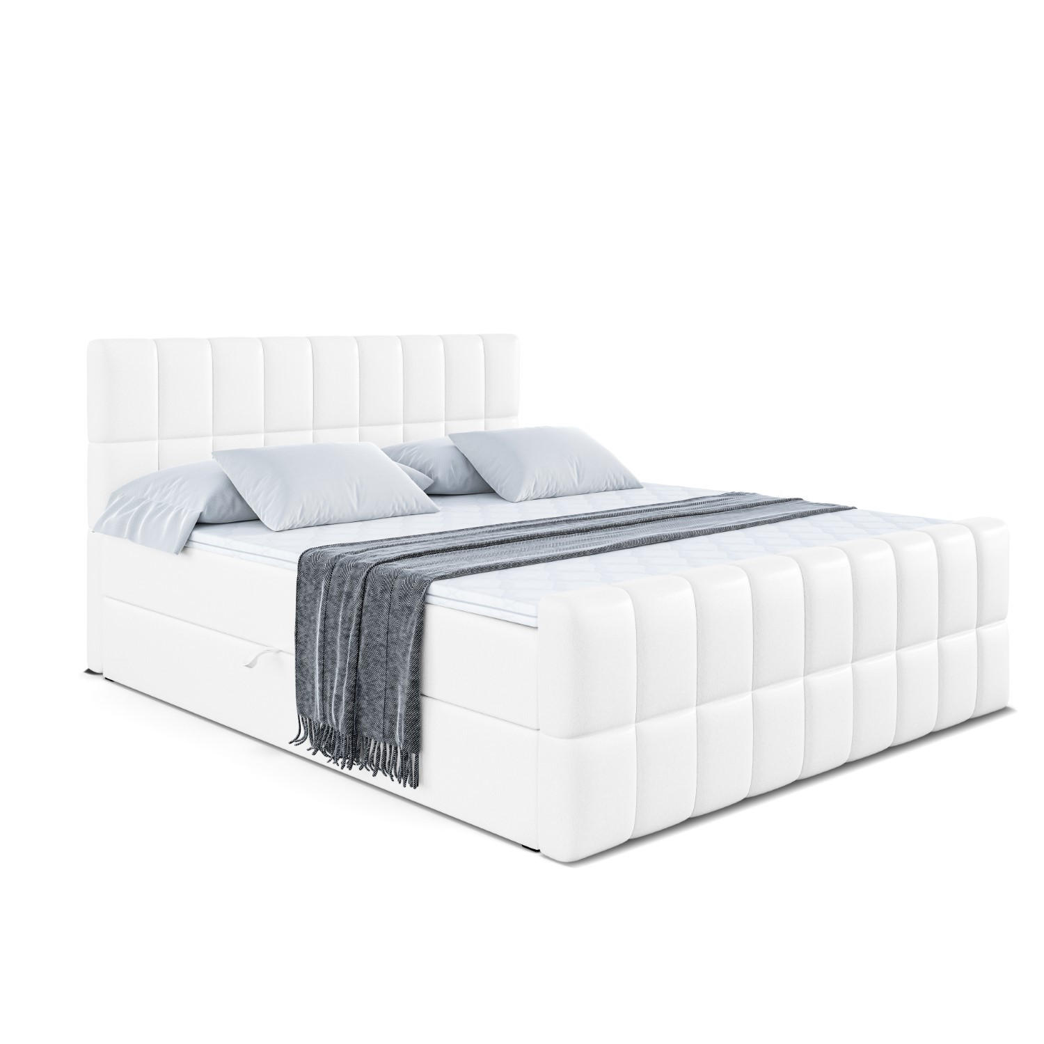 BOXBETT MIAMI-Z - 180x200 cm - H3 - Weiß Hochglanz - Weiß Hochglanz, Holzwerkstoff (180/200cm) - ALTDECOR
