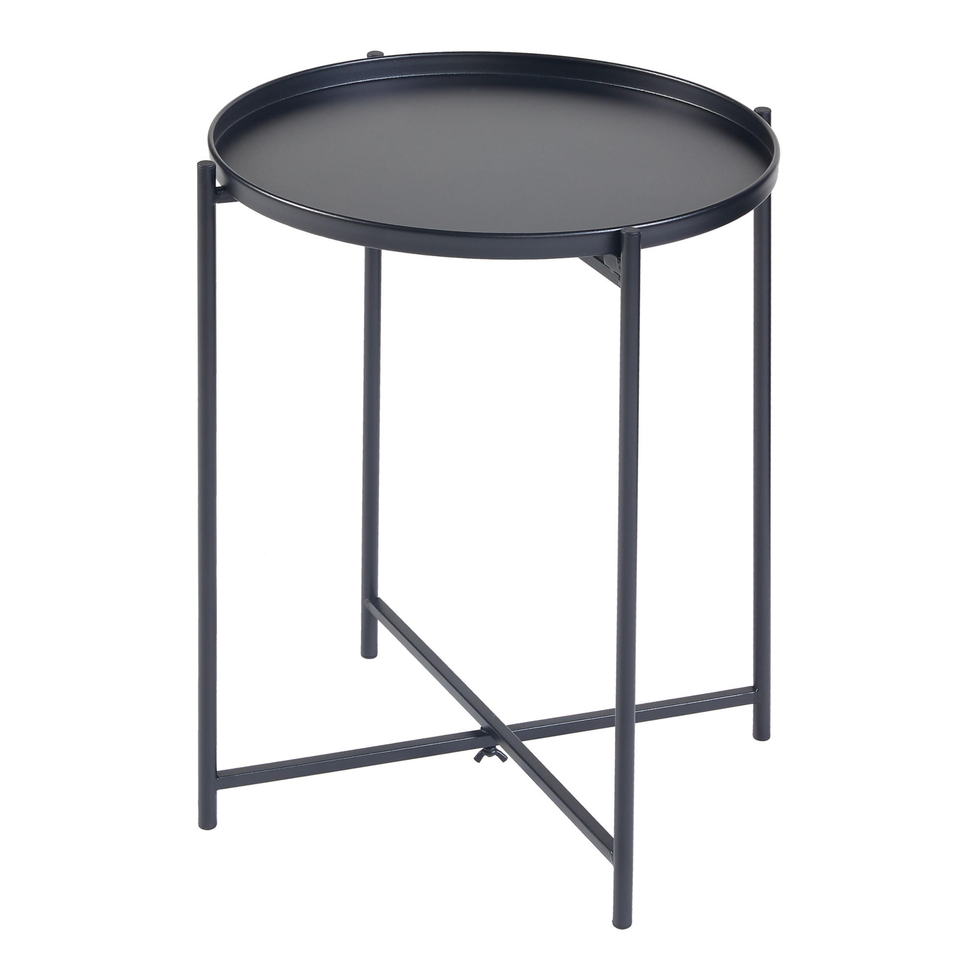BEISTELLTISCH Sälen - Schwarz, Metall (40/40/50cm) - [en.casa]