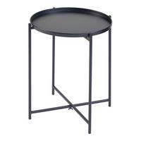 BEISTELLTISCH Sälen - Schwarz, Metall (40/40/50cm) - [en.casa]