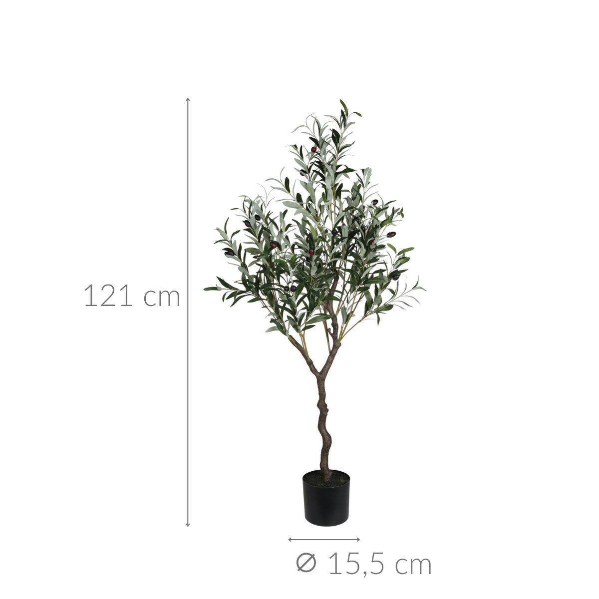 KÜNSTLICHER OLIVENBAUM 121 cm - Grün, Kunststoff (121cm)