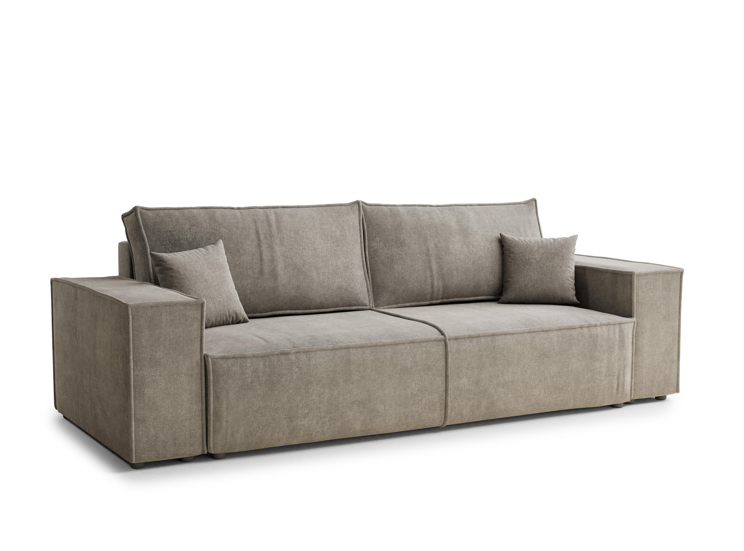 SOFA MIT SCHLAFFUNKTION Milos Braun Webstoff - Schwarz/Braun, Holz/Holzwerkstoff (255/70/105cm) - Maison de Reve