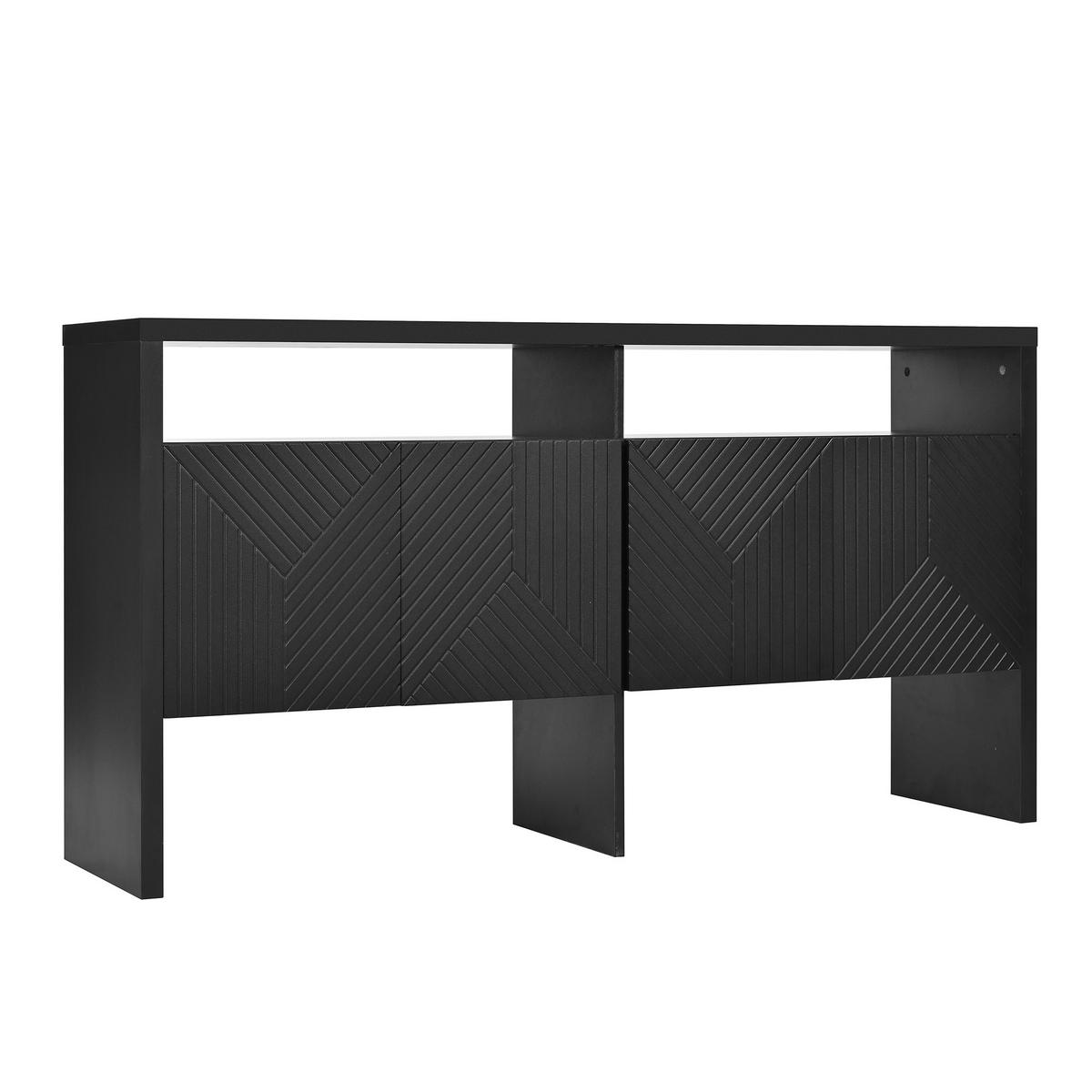 SIDEBOARD Schwarz 140/35/75 cm - Schwarz, Holzwerkstoff (35/75/140cm) - Urban Meuble
