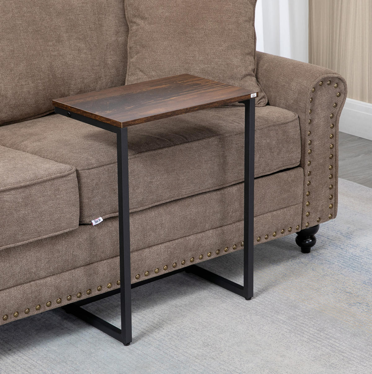 BEISTELLTISCH-SET 45/30/60 cm in Braun, 3-teilig im Industrie-Stil - Braun, Holzwerkstoff (30/45/60cm) - Flora Grace