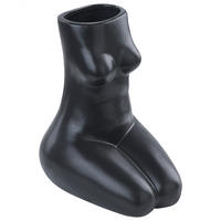 BLUMENVASE Porzellan schwarz Pyrgos - Schwarz, Keramik (22cm) - Beliani