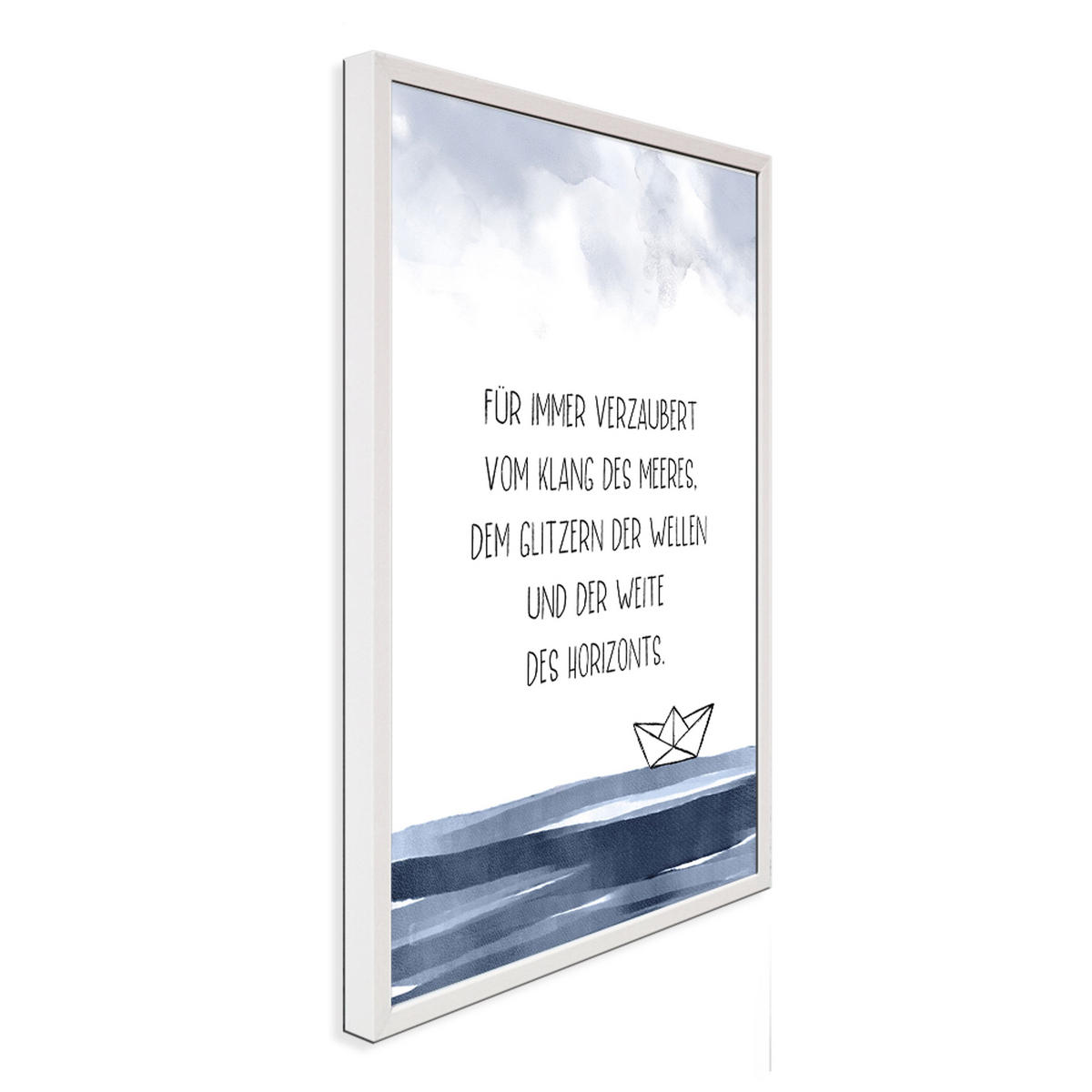 BILD mit Rahmen 51x71 cm Spruch: Meer Reisen - Blau, Holz (51/71cm) - artissimo
