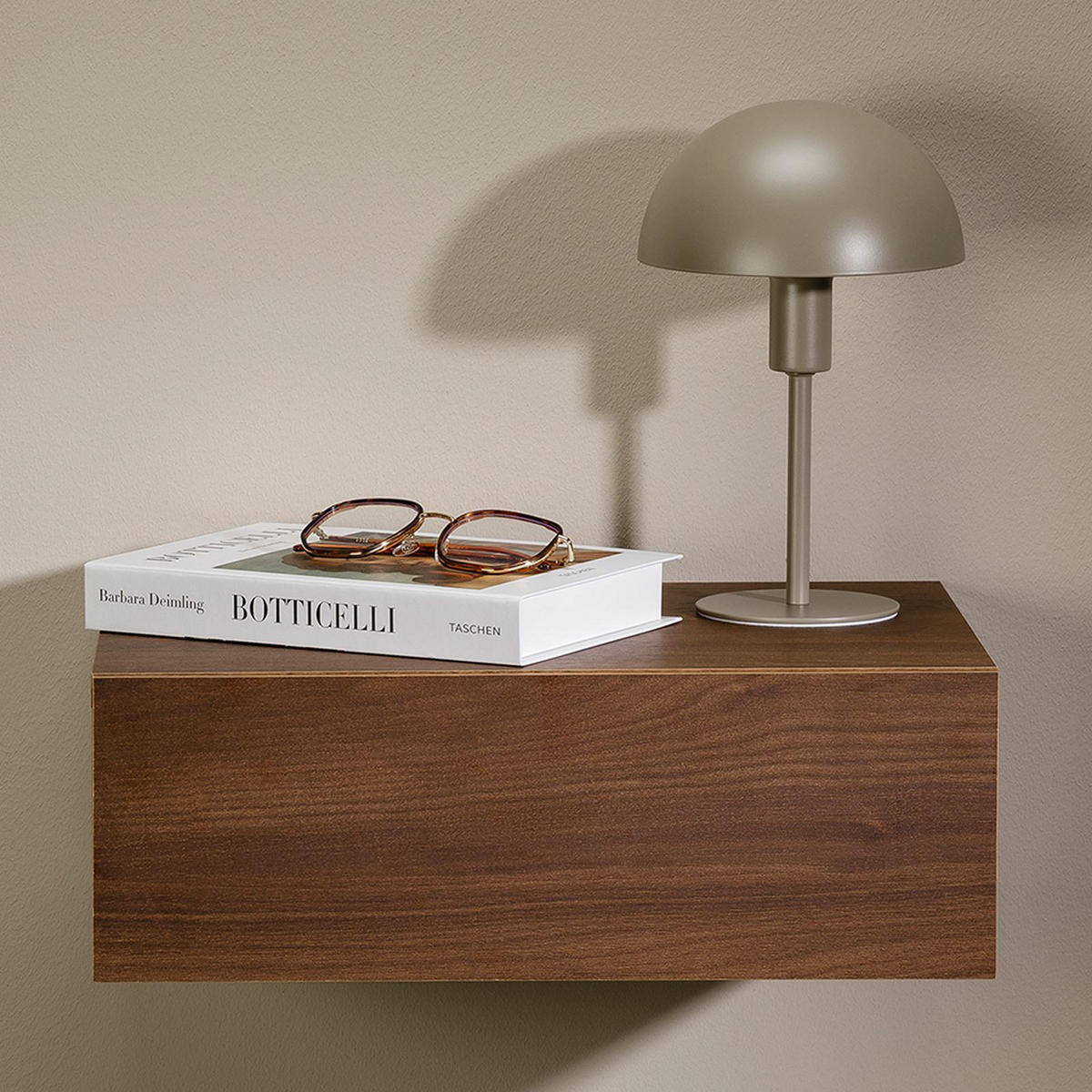 NACHTTISCH ANNE hängend - Nussbaumfarben, Holzwerkstoff (42/14/30cm) - CARO-Möbel