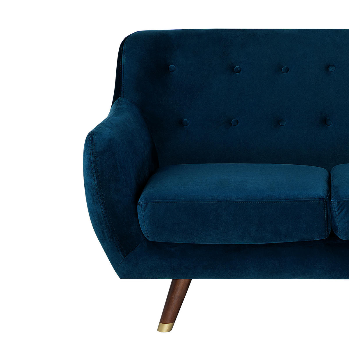 3-SITZER-SOFA Samtstoff Marineblau Bodo - Hellblau, Textil (188/84/85cm) - Beliani