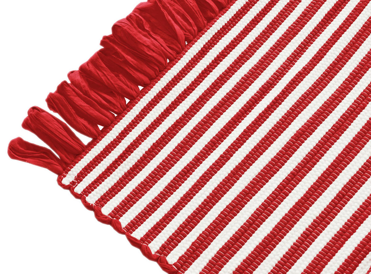 HANDGEWEBTER Läufer 50x70 cm Chilli - Rot, Naturmaterialien/Textil (50/70cm) - Lashuma