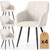 POLSTERSTUHL 4er Set, Metallbeine Creme, Schwarz, X 54/82/58 - Creme/Schwarz, Textil (54/82/58cm) - RAUMHIRSCH FURNITURE