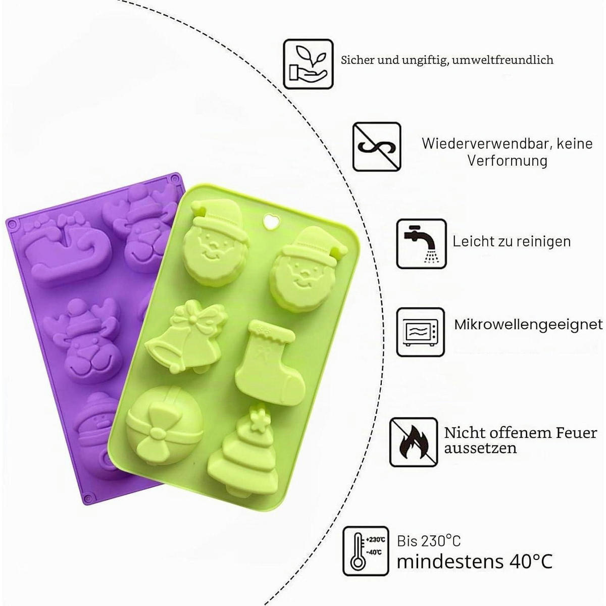 SILIKONFORM Weihnachten 2-teiliges Set - Multicolor, Kunststoff
