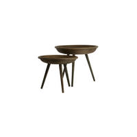 BEISTELLTISCH Colon Braun Ø56/48 cm 2er-Set - Dunkelbraun, Holz (56/56/48cm) - Light & Living
