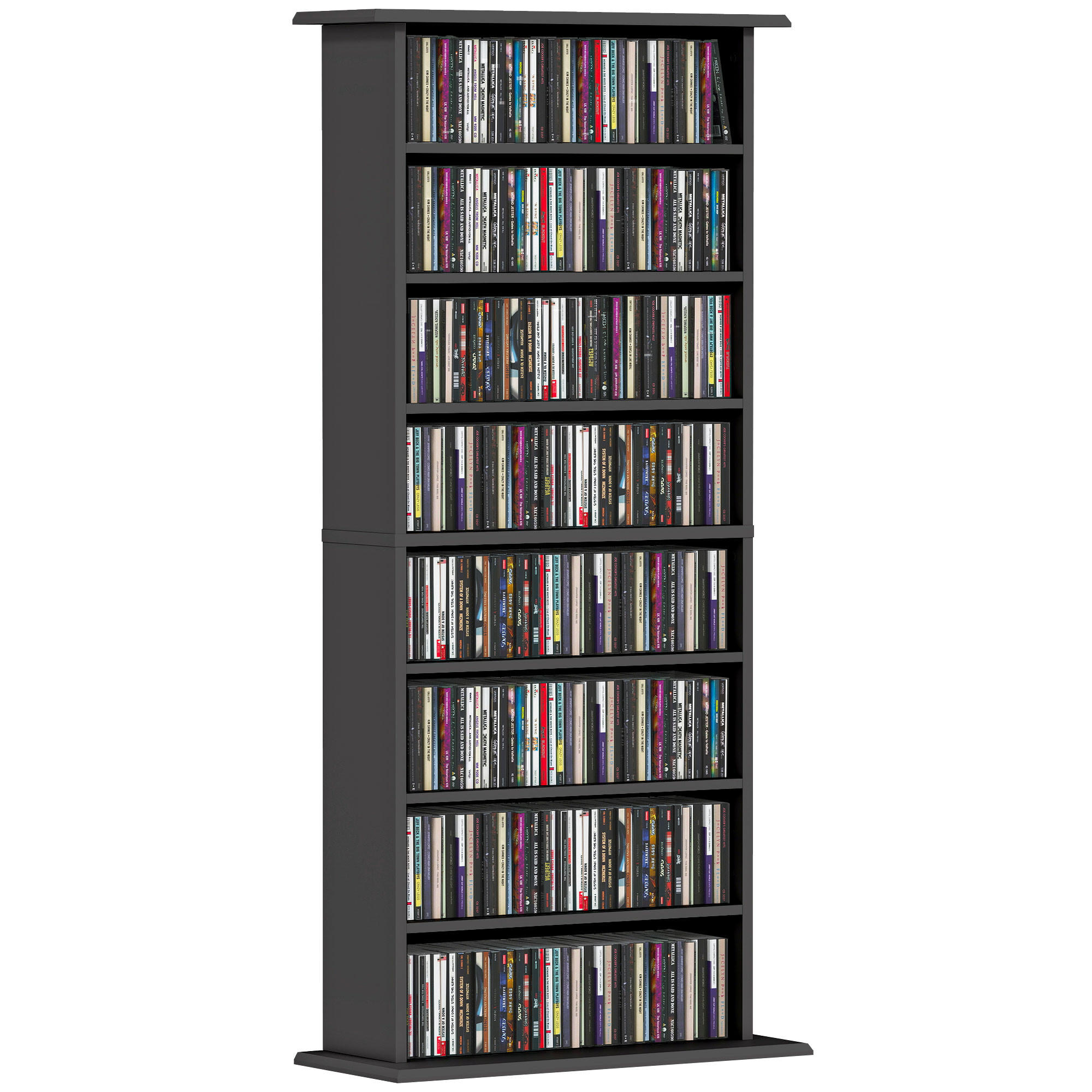 CD-REGAL DE-14457 8 Fächer, verstellbare Böden Schwarz - Schwarz, Holzwerkstoff (24/126.3/58cm) - ComfortXL