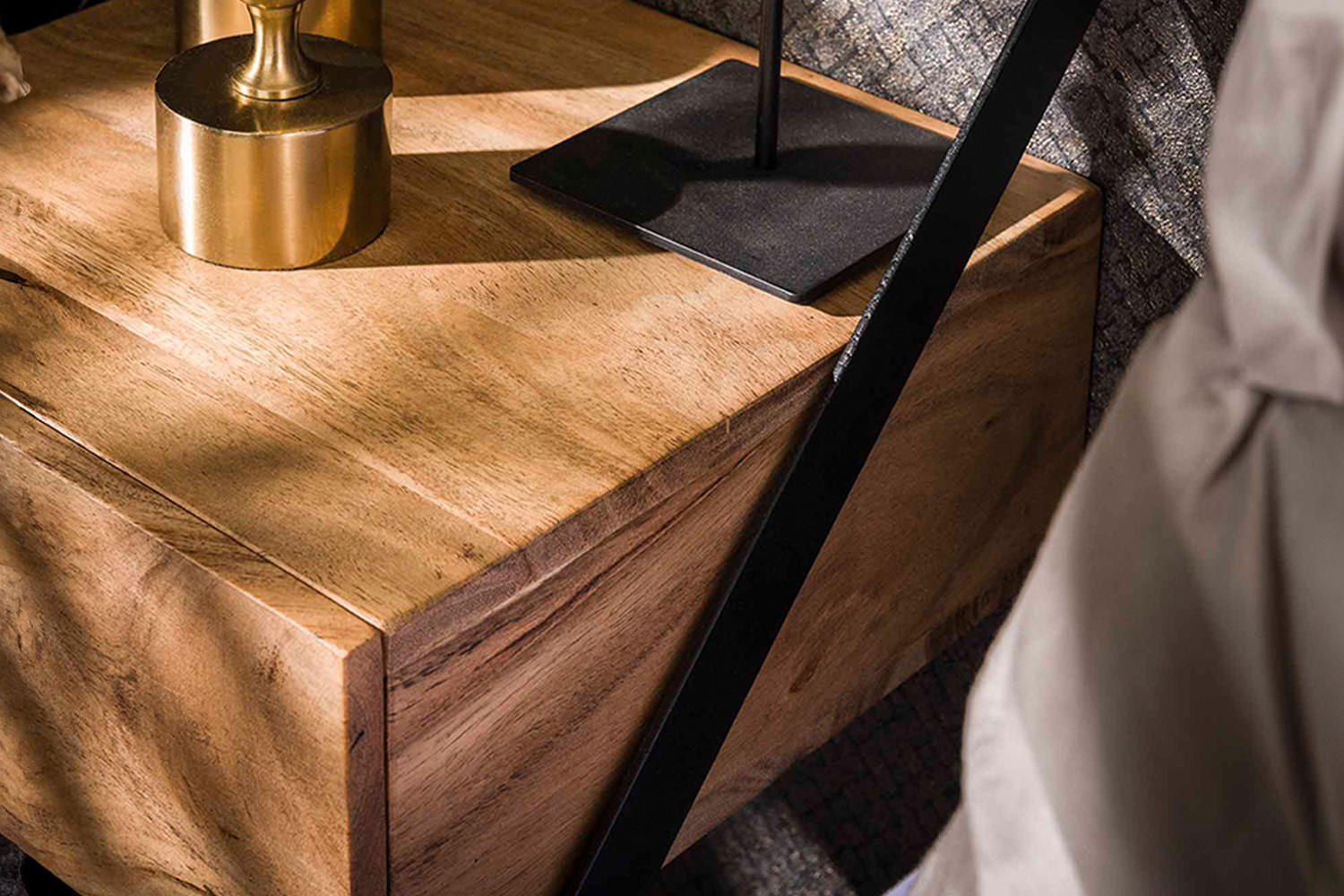 NACHTTISCH SEWU 2ER SET Holz Akazie - Braun, Holz (30/20/30cm) - KAWOLA