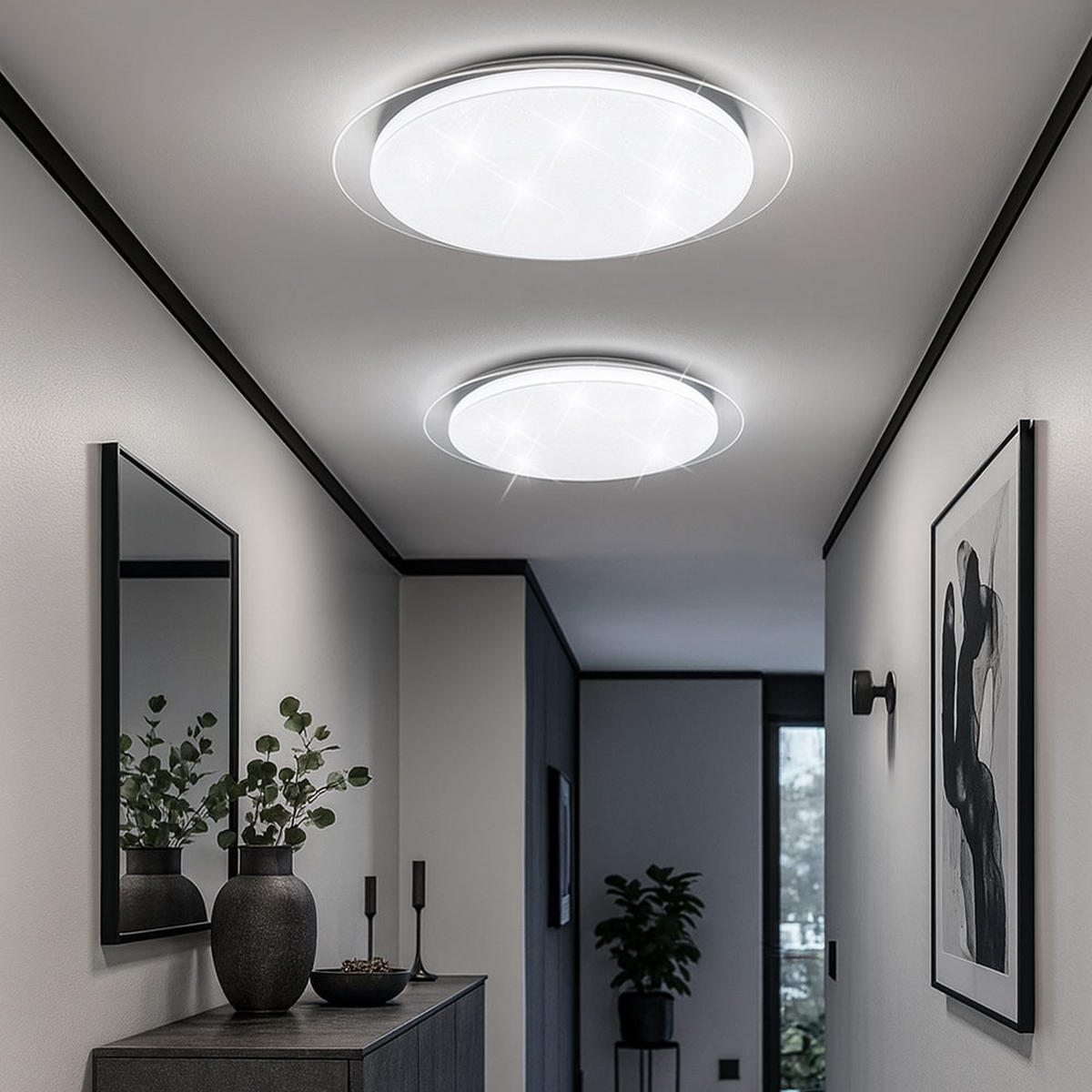 LED DECKENLEUCHTE Weiß Kunststoff - Weiß, Metall (46.5/7.5/7.5cm)