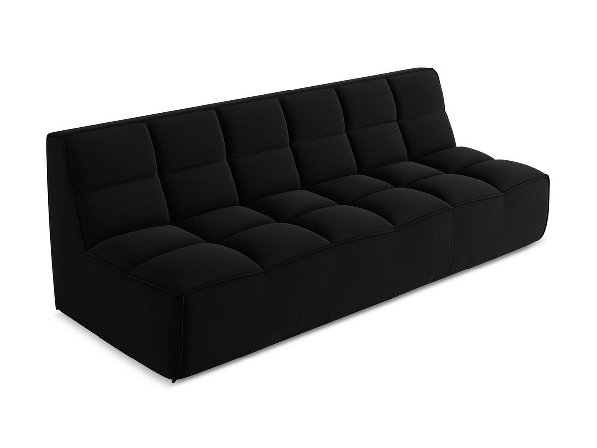 3-SITZER SOFA Samt Stoff Schwarz - Schwarz, Kunststoff/Textil (210/75/93cm) - Makamii