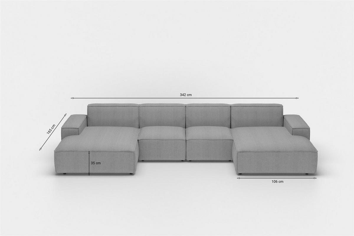 WOHNLANDSCHAFT Celes Premium Xs Opera - Dunkelgrau, Holzwerkstoff/Textil (342/73/165cm) - Fun Möbel