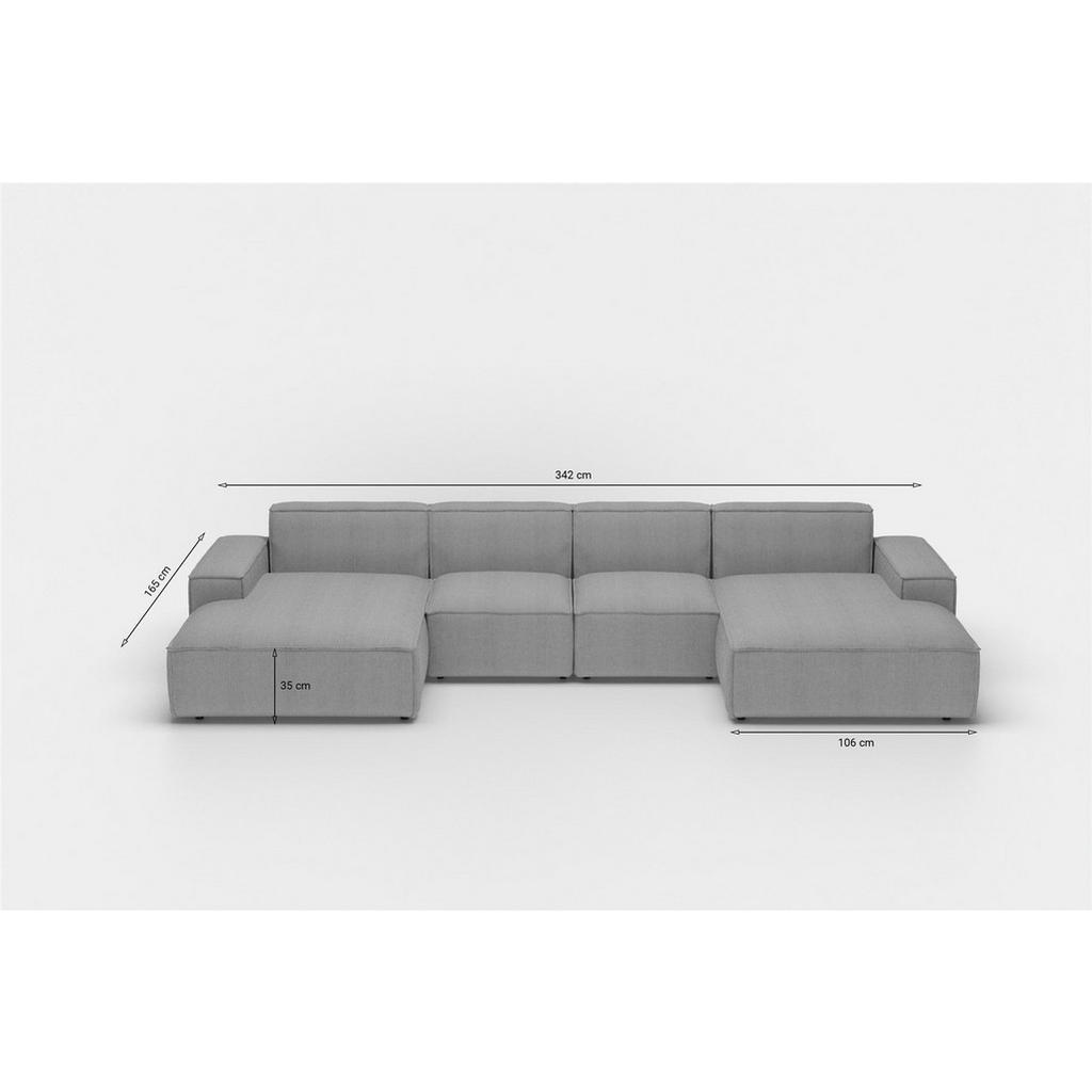 Thumbnail - Fun Möbel Wohnlandschaft, Beige, Textil, U-Form, 342x73x165 cm, Wohnzimmer, Sofas & Couches, Wohnlandschaften, Wohnlands...