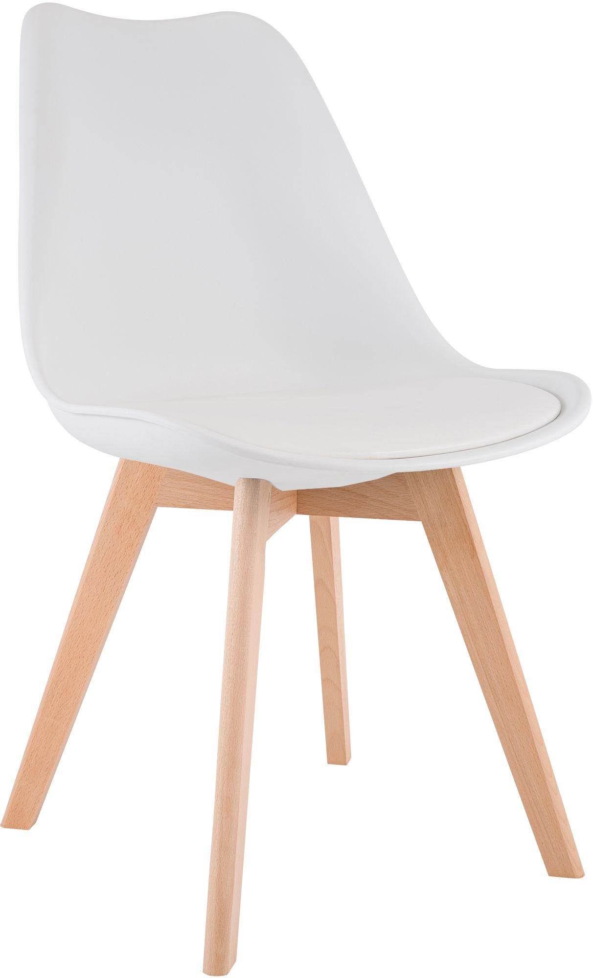 STUHL Kunststoff Weiß - Eukalyptusholzfarben/Weiß, Holz/Kunststoff (49/83/50cm) - CLP