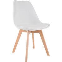 STUHL Kunststoff Weiß - Eukalyptusholzfarben/Weiß, Holz/Kunststoff (49/83/50cm) - CLP