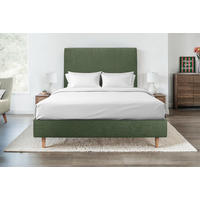 140 cm GEPOLSTERTES KOPFTEIL – Natté-Stoff in Khakigrün - Beige/Olivgrün, Karton/Holz (140/120/10cm) - Sommeil de Plomb