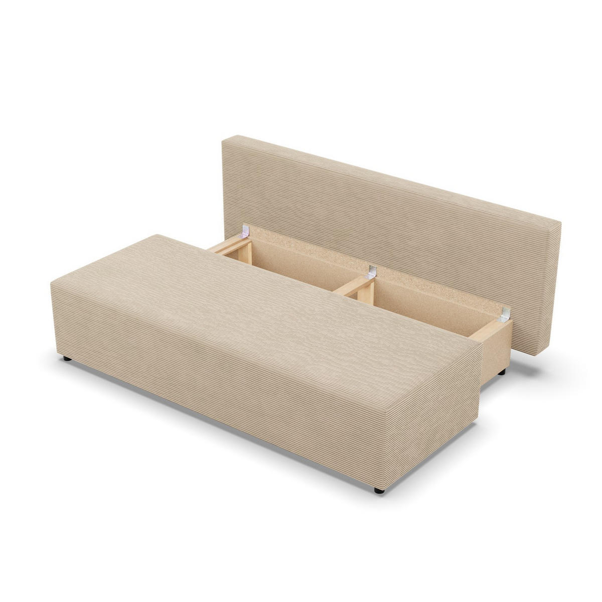 SOFA 3-SITZER MIT SCHLAFFUNKTION FERMO Beige - Beige, Textil (92/95/191cm) - Mebligo