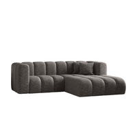 ECKSOFA L-form Sofa Grand modular stoff Haga Graphit Rechts - Dunkelgrau, Holz (227/179cm) - Kaiser Möbel