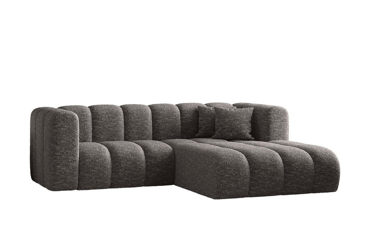 ECKSOFA L-form Sofa Grand modular stoff Haga Graphit Rechts - Dunkelgrau, Holz (227/179cm) - Kaiser Möbel