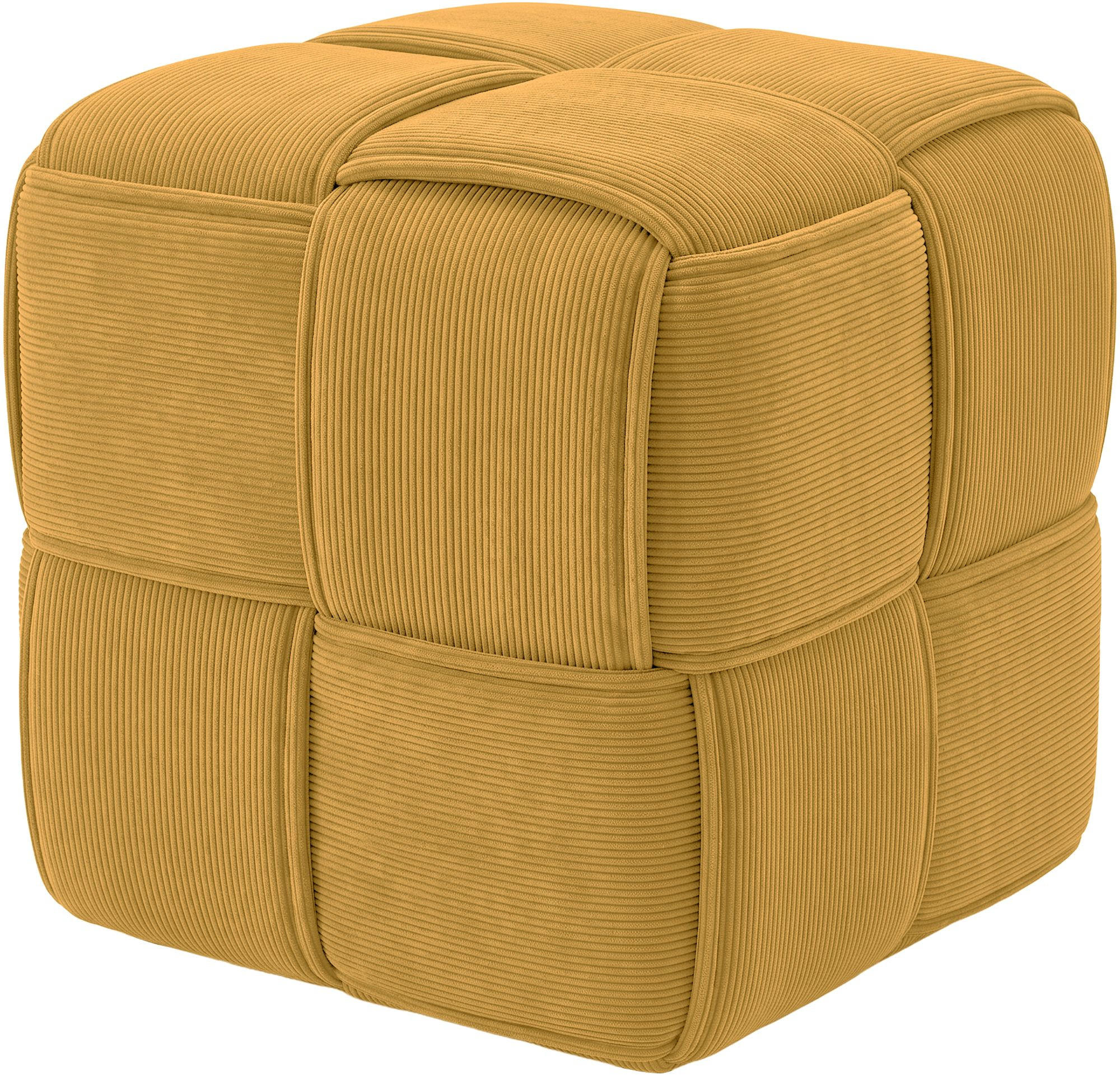 SITZWÜRFEL eckig 40/40/40 cm Cord Gelb - Gelb, Kunststoff/Textil (40/40/40cm) - CLP