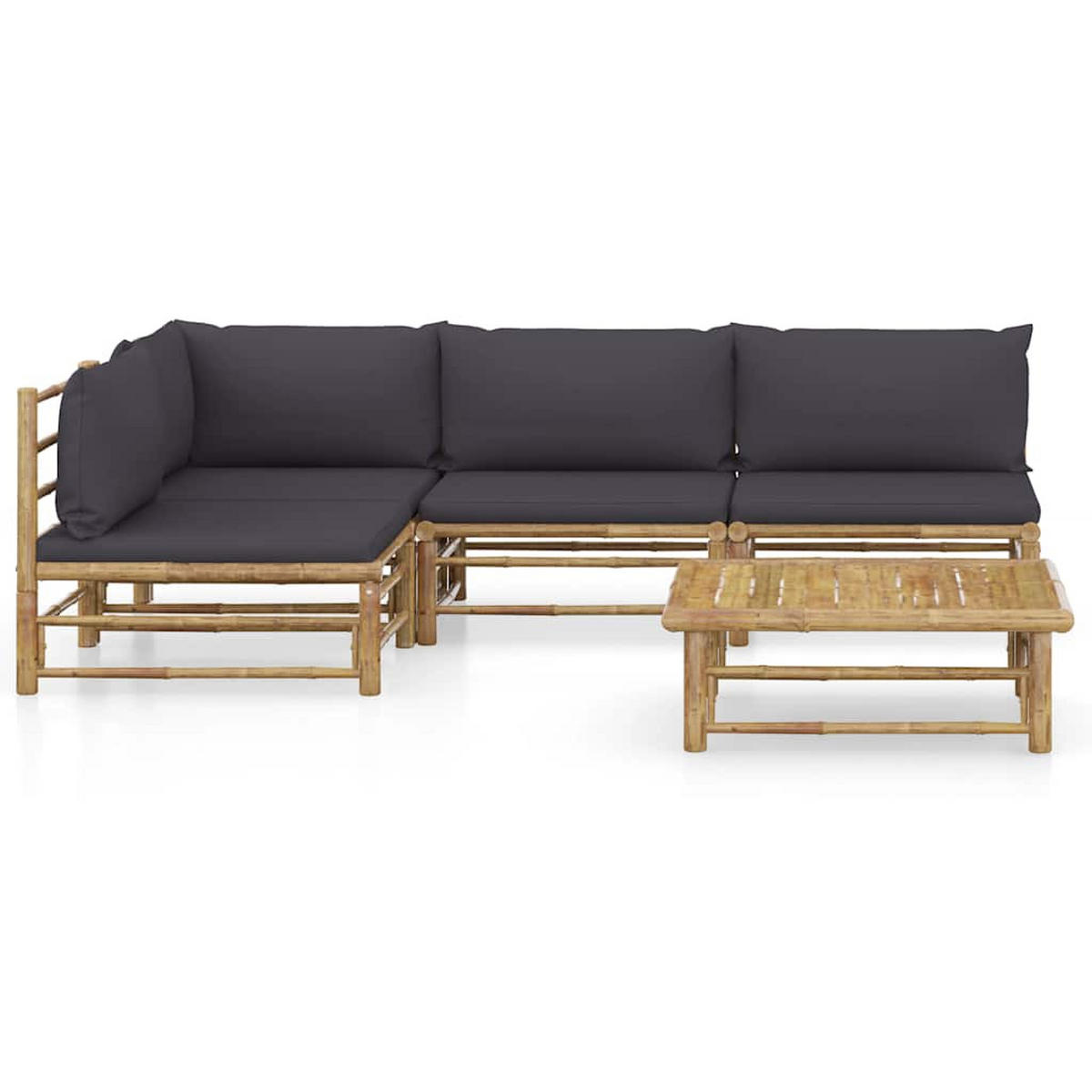 GARTENSET Revelli 5-teilig - Grau, Naturmaterialien - Nettlife