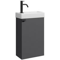 GÄSTE-WC-MÖBELSET Apollo 2 Teile Anthrazit - 40 x 22 x 68 cm - Anthrazit, Holz (40/68/22cm) - Badplaats
